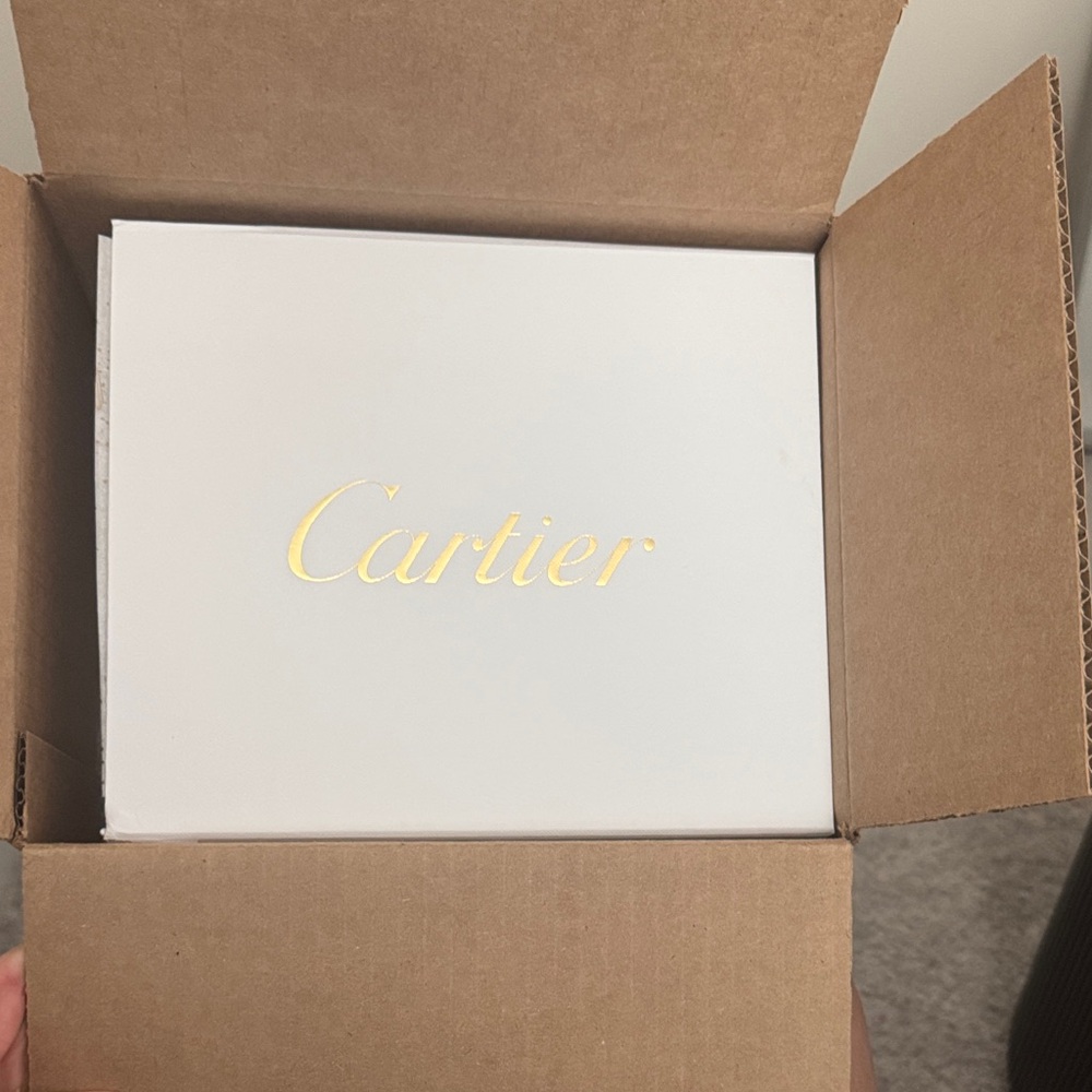 Cartier White Box with Gold Lettering